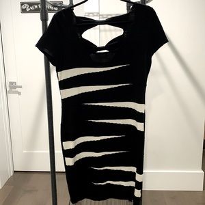 Pink Rose, black and white dress, size: L